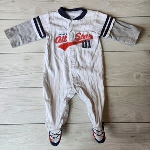 Carter's All star baseball baby footie sleeper pajama size 9 mo